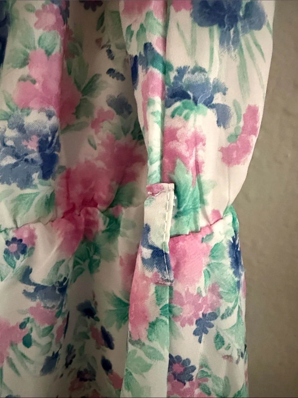 Guess White Floral Sleeveless Dress with Pink and Blue Flowers